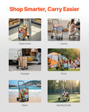 Cat Scratchers: VEVOR Shopping Cart, Folding Grocery Utility Cart with Swivel Wheels, 40.8 kg Large Load Capacity, Heavy Duty Rolling Laundry Basket Butler for Laundry, Shopping, Camping, Grocery, Luggage, Black