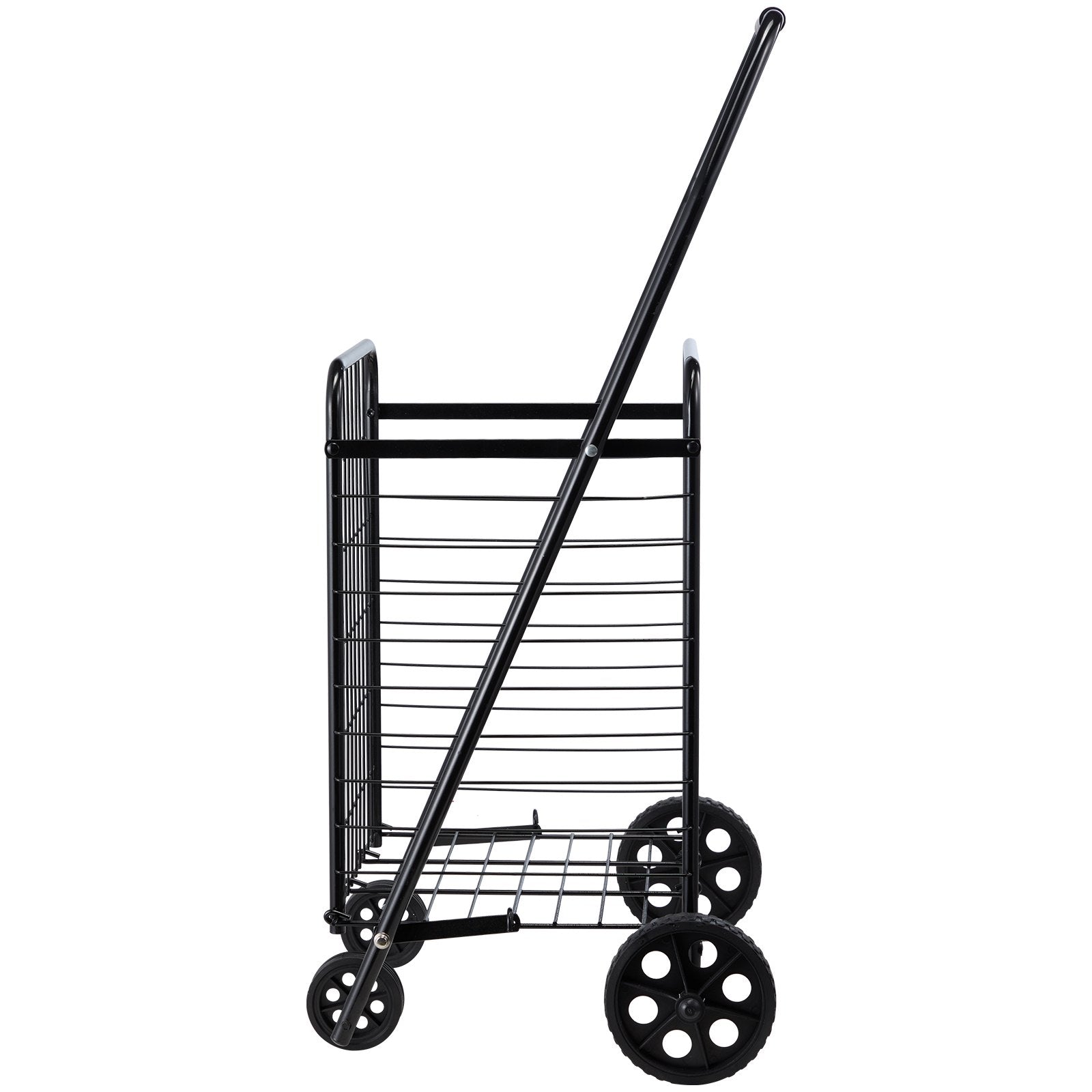 Cat Scratchers: VEVOR Shopping Cart, Folding Grocery Utility Cart with Swivel Wheels, 40.8 kg Large Load Capacity, Heavy Duty Rolling Laundry Basket Butler for Laundry, Shopping, Camping, Grocery, Luggage, Black