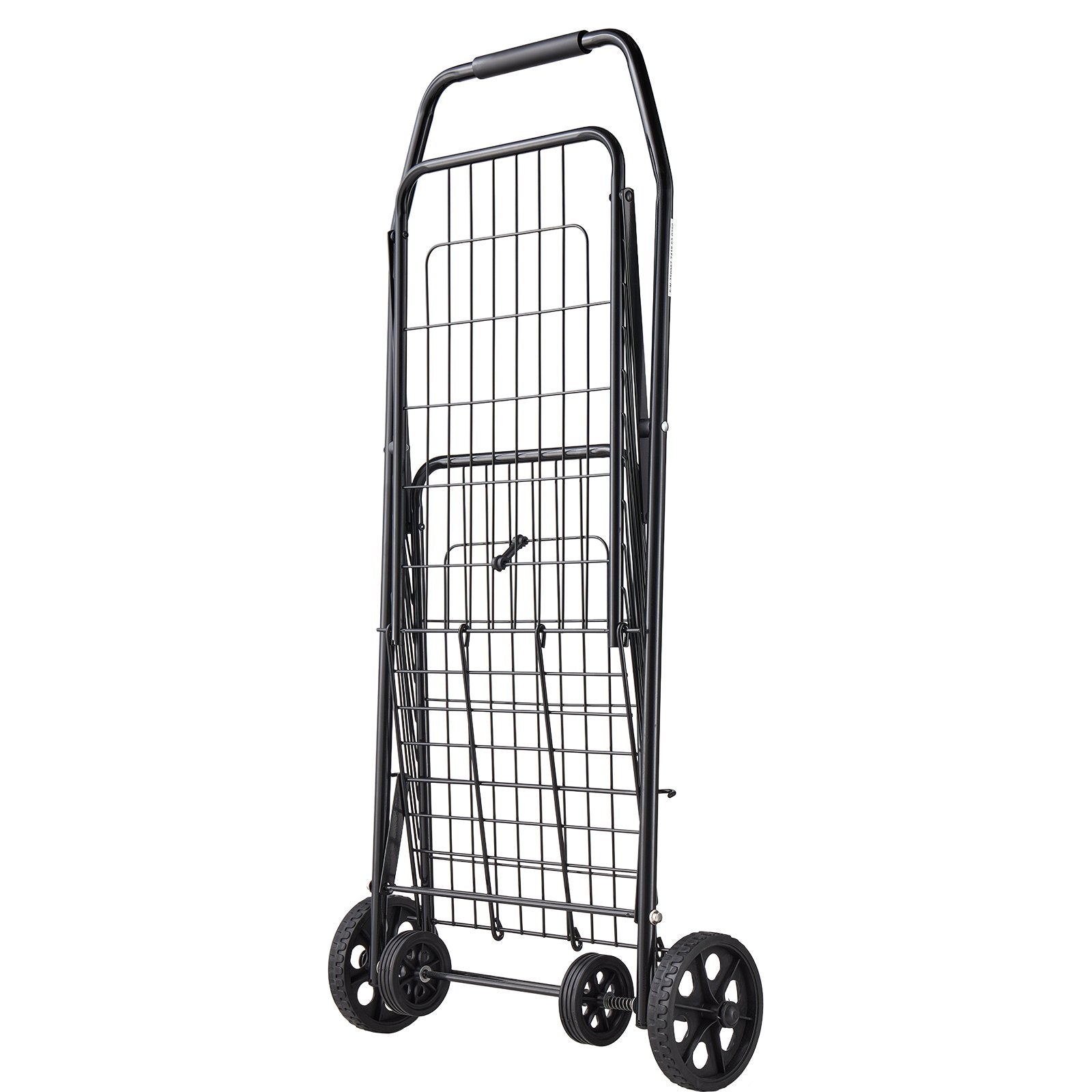 Cat Scratchers: VEVOR Shopping Cart, Folding Grocery Utility Cart with Swivel Wheels, 40.8 kg Large Load Capacity, Heavy Duty Rolling Laundry Basket Butler for Laundry, Shopping, Camping, Grocery, Luggage, Black