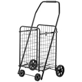 Cat Scratchers: VEVOR Shopping Cart, Folding Grocery Utility Cart with Swivel Wheels, 40.8 kg Large Load Capacity, Heavy Duty Rolling Laundry Basket Butler for Laundry, Shopping, Camping, Grocery, Luggage, Black