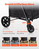 Cat Scratchers: VEVOR Shopping Cart, Folding Grocery Utility Cart with Dual Baskets, Waterproof Liner & Wheels, 45 KG Large Load Capacity, Heavy Duty Laundry Basket for Laundry, Shopping, Camping, Grocery, Luggage