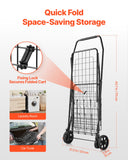 Cat Scratchers: VEVOR Shopping Cart, Folding Grocery Utility Cart with Dual Baskets, Waterproof Liner & Wheels, 45 KG Large Load Capacity, Heavy Duty Laundry Basket for Laundry, Shopping, Camping, Grocery, Luggage