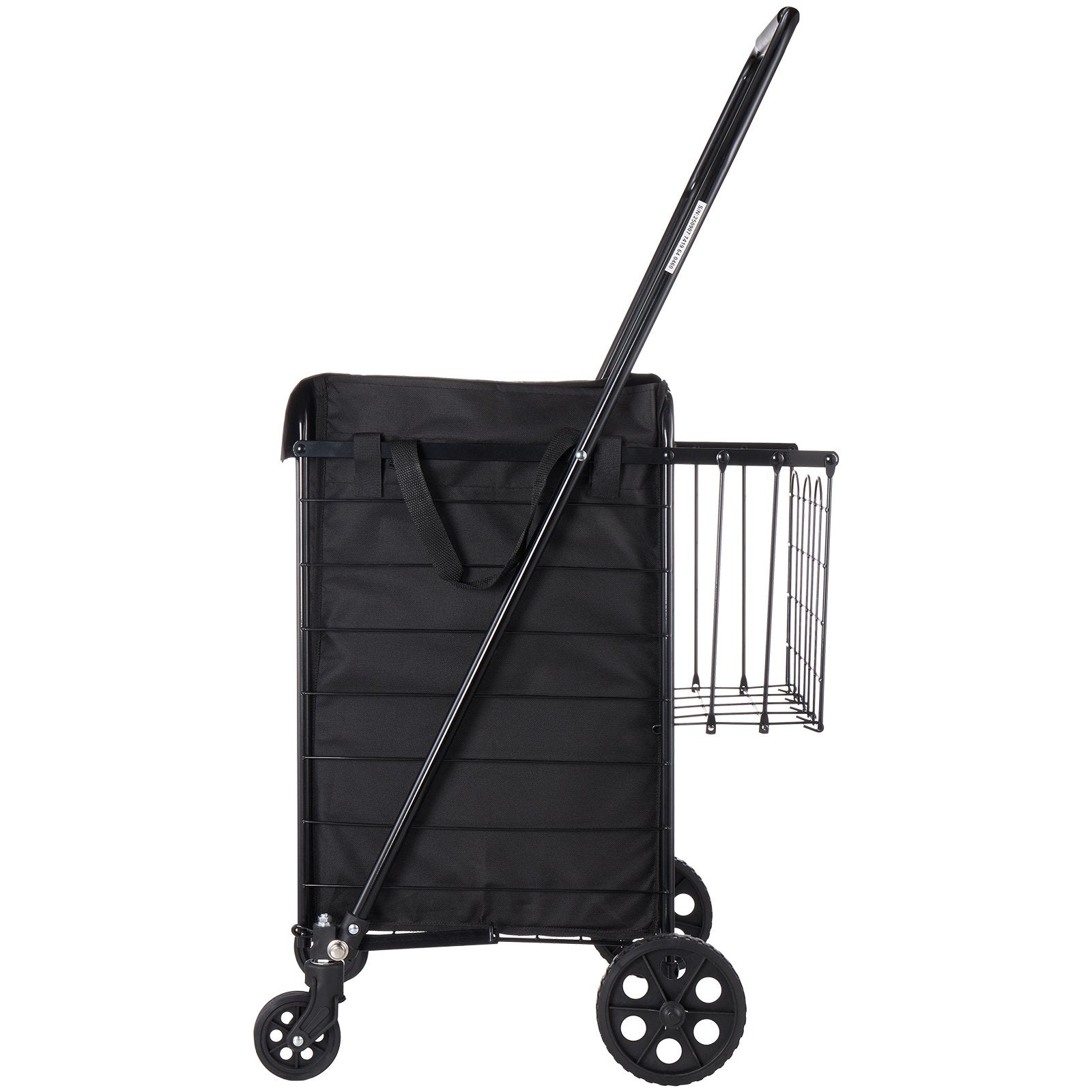 Cat Scratchers: VEVOR Shopping Cart, Folding Grocery Utility Cart with Dual Baskets, Waterproof Liner & Wheels, 45 KG Large Load Capacity, Heavy Duty Laundry Basket for Laundry, Shopping, Camping, Grocery, Luggage