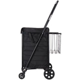 Cat Scratchers: VEVOR Shopping Cart, Folding Grocery Utility Cart with Dual Baskets, Waterproof Liner & Wheels, 45 KG Large Load Capacity, Heavy Duty Laundry Basket for Laundry, Shopping, Camping, Grocery, Luggage