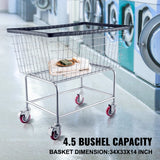 Clothing & Wardrobe Storage: VEVOR Wire Laundry Cart Wire Laundry Basket 4.5 Bushel Heavy Duty w/ 5'' Wheels