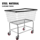 Clothing & Wardrobe Storage: VEVOR Wire Laundry Cart Wire Laundry Basket 4.5 Bushel Heavy Duty w/ 5'' Wheels