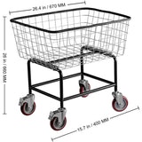 Clothing & Wardrobe Storage: VEVOR Wire Laundry Cart Wire Laundry Basket 4.5 Bushel Heavy Duty w/ 5'' Wheels