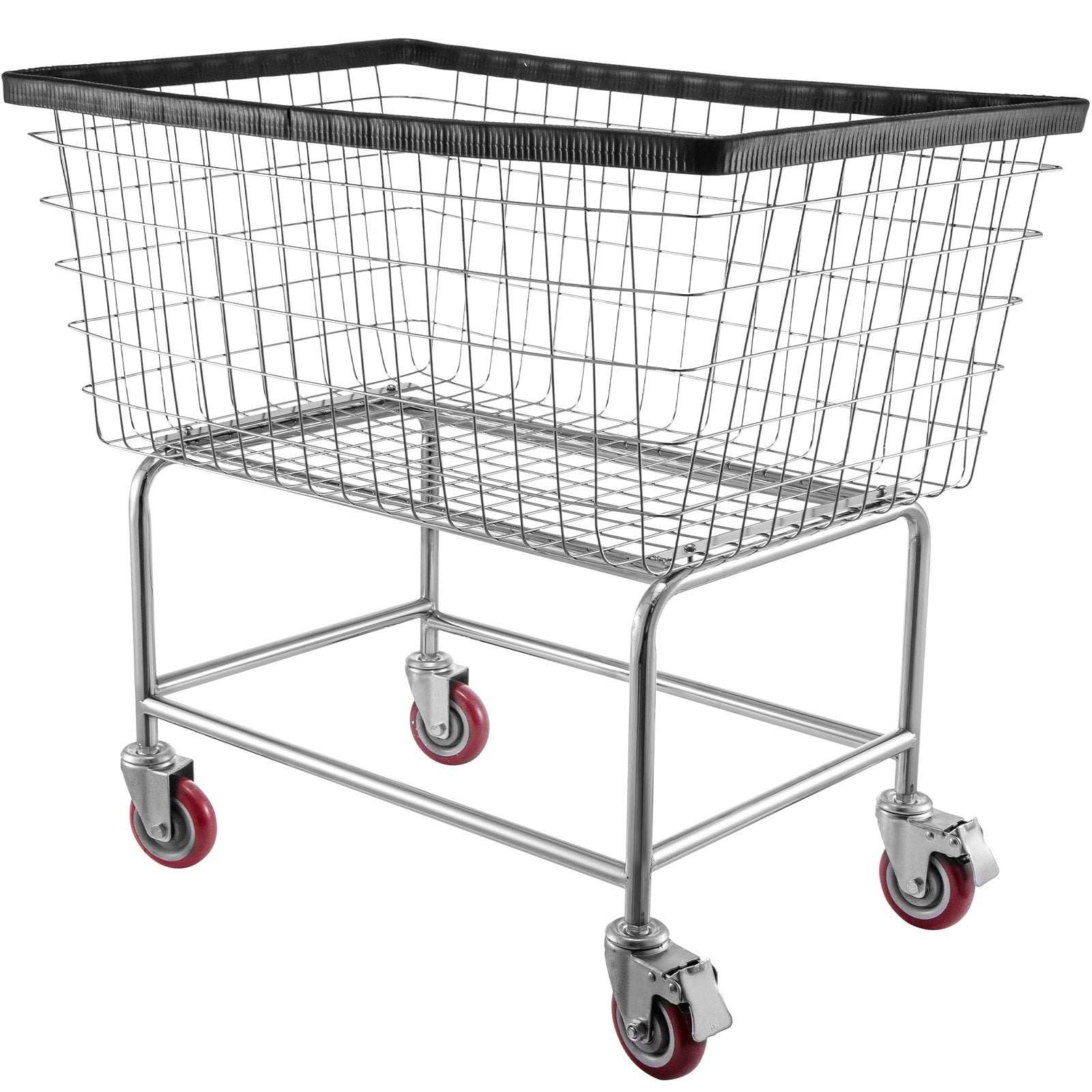 Clothing & Wardrobe Storage: VEVOR Wire Laundry Cart Wire Laundry Basket 4.5 Bushel Heavy Duty w/ 5'' Wheels