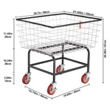 Laundry Baskets: VEVOR Wire Laundry Cart Wire Laundry Basket 2.8 Bushel Heavy Duty w/ 4'' Wheels
