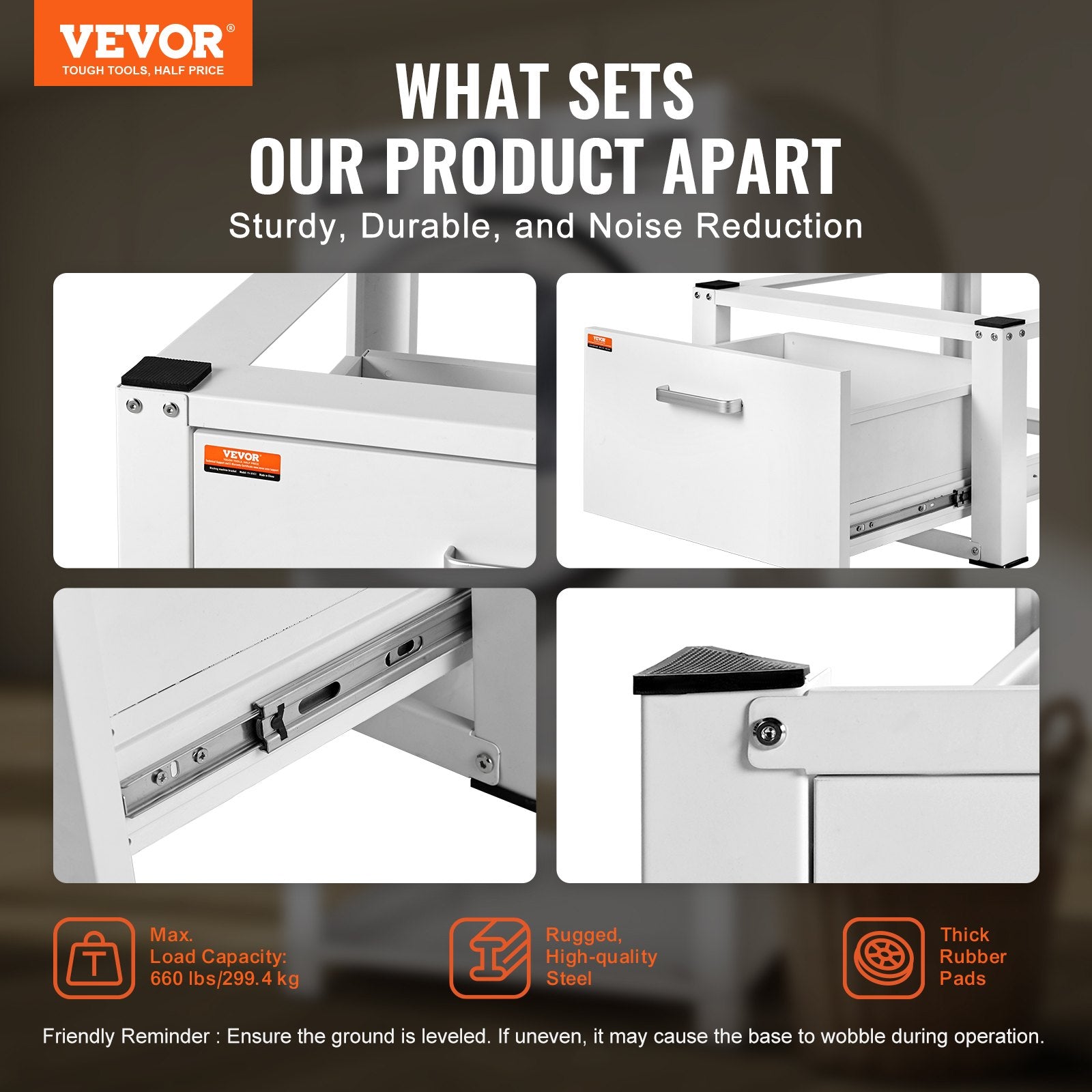 Gymnastics: VEVOR Laundry Pedestal 686mmmW x 366mmH, Washer And Dryer Base Stand Platform Universal Fit 299kg Capacity, Heavy Duty Multi-Functional Base for Washing Machine with Drawer & Rich Accessories