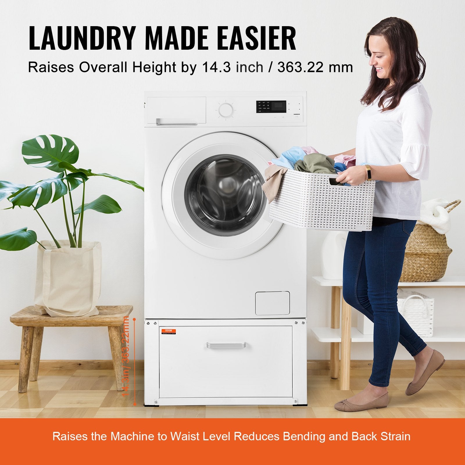 Gymnastics: VEVOR Laundry Pedestal 686mmmW x 366mmH, Washer And Dryer Base Stand Platform Universal Fit 299kg Capacity, Heavy Duty Multi-Functional Base for Washing Machine with Drawer & Rich Accessories