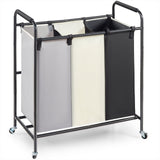 Laundry Storage: VEVOR 3-Section Laundry Basket, Heavy Duty Laundry Hamper Storage Organizer, Laundry Sorter Cart with Heavy Duty Lockable Wheels for Dirty Clothes in Laundry Room Bedroom