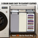 Laundry Storage: VEVOR 3-Section Laundry Basket, Heavy Duty Laundry Hamper Storage Organizer, Laundry Sorter Cart with Heavy Duty Lockable Wheels for Dirty Clothes in Laundry Room Bedroom