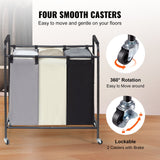 Laundry Storage: VEVOR 3-Section Laundry Basket, Heavy Duty Laundry Hamper Storage Organizer, Laundry Sorter Cart with Heavy Duty Lockable Wheels for Dirty Clothes in Laundry Room Bedroom