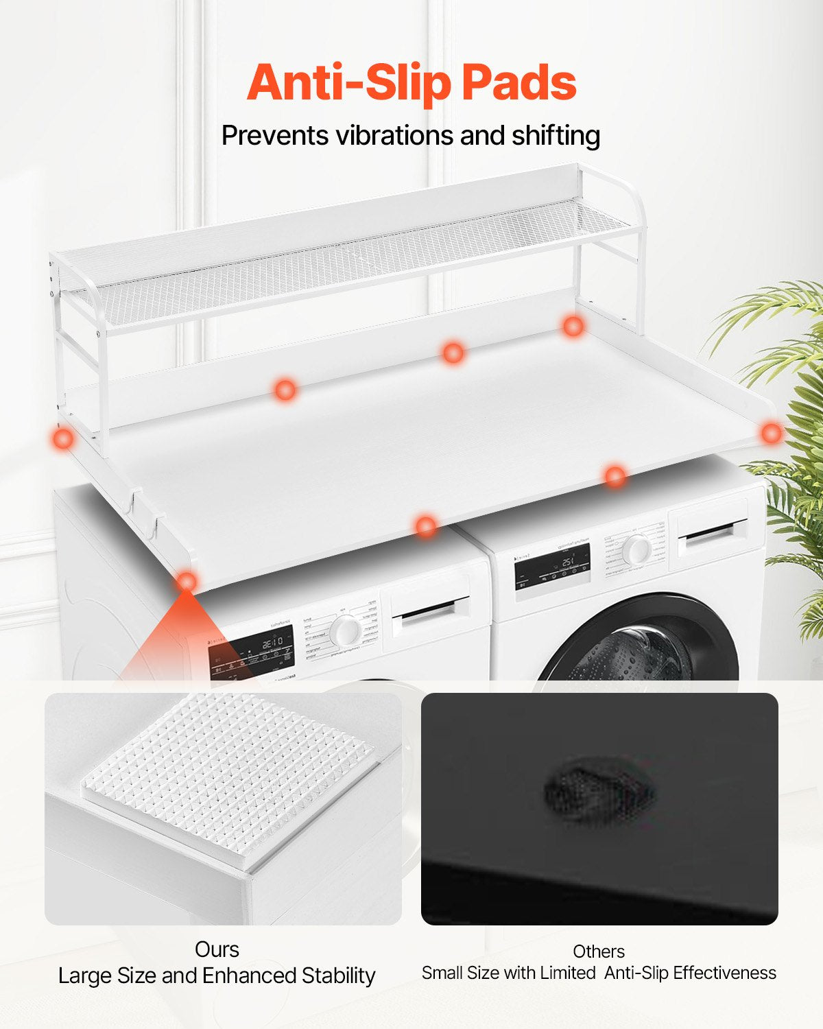 Table Linen & Kitchen Towels: VEVOR Washer Dryer Countertop with Shelf 54"x27" Wooden Washer Dryer Cover White