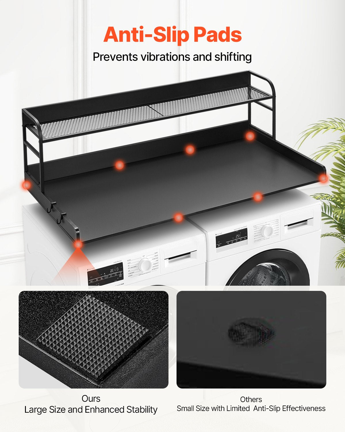 Audio Accessories: VEVOR Washer Dryer Countertop with Shelf 54"x27" Wooden Washer Dryer Cover Black