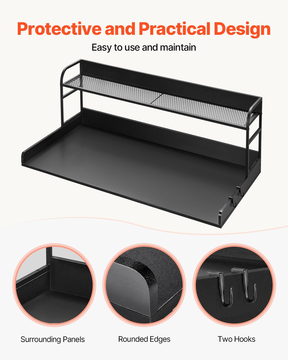 Audio Accessories: VEVOR Washer Dryer Countertop with Shelf 54"x27" Wooden Washer Dryer Cover Black