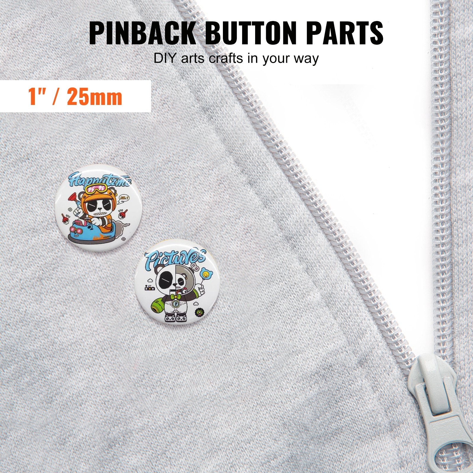 Automotive Repair & Speciality Tools: VEVOR 1" 25mm Button Badge Parts Supplies for Button Maker Machine 500 Sets