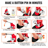 Automotive Repair & Speciality Tools: VEVOR 1" 25mm Button Badge Parts Supplies for Button Maker Machine 500 Sets