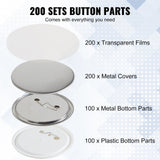 Automotive Repair & Speciality Tools: VEVOR 3" 75mm Button Badge Parts Supplies for Button Maker Machine 200 Sets