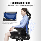 Office & Desk Chairs: VEVOR Mesh Office Chair, Adjustable High Back Desk Chair with Mesh Seat, Angle and Height Adjustable Home Office Chair with Lumbar and Head Support, Swivel Computer Task Chair