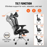 Office & Desk Chairs: VEVOR Mesh Office Chair, Adjustable High Back Desk Chair with Mesh Seat, Angle and Height Adjustable Home Office Chair with Lumbar and Head Support, Swivel Computer Task Chair