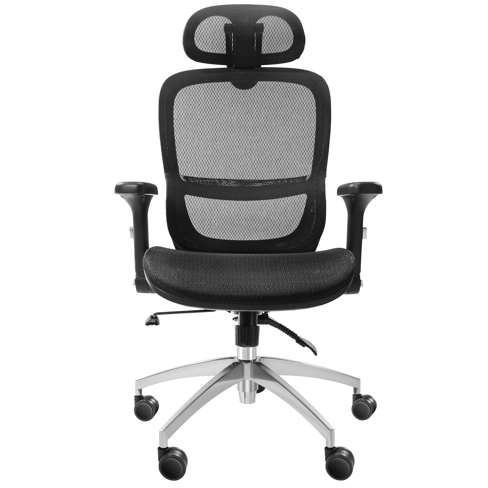Mesh Office Chair, Adjustable High Back Desk Chair with Mesh Seat, Angle and Height Adjustable Home Office Chair with Lumbar and Head Support, Swivel Computer Task Chair