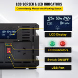 Batteries & Generators: VEVOR Power Inverter Modified Sine Wave Inverter 3000W DC 12V to AC 240V w/LCD