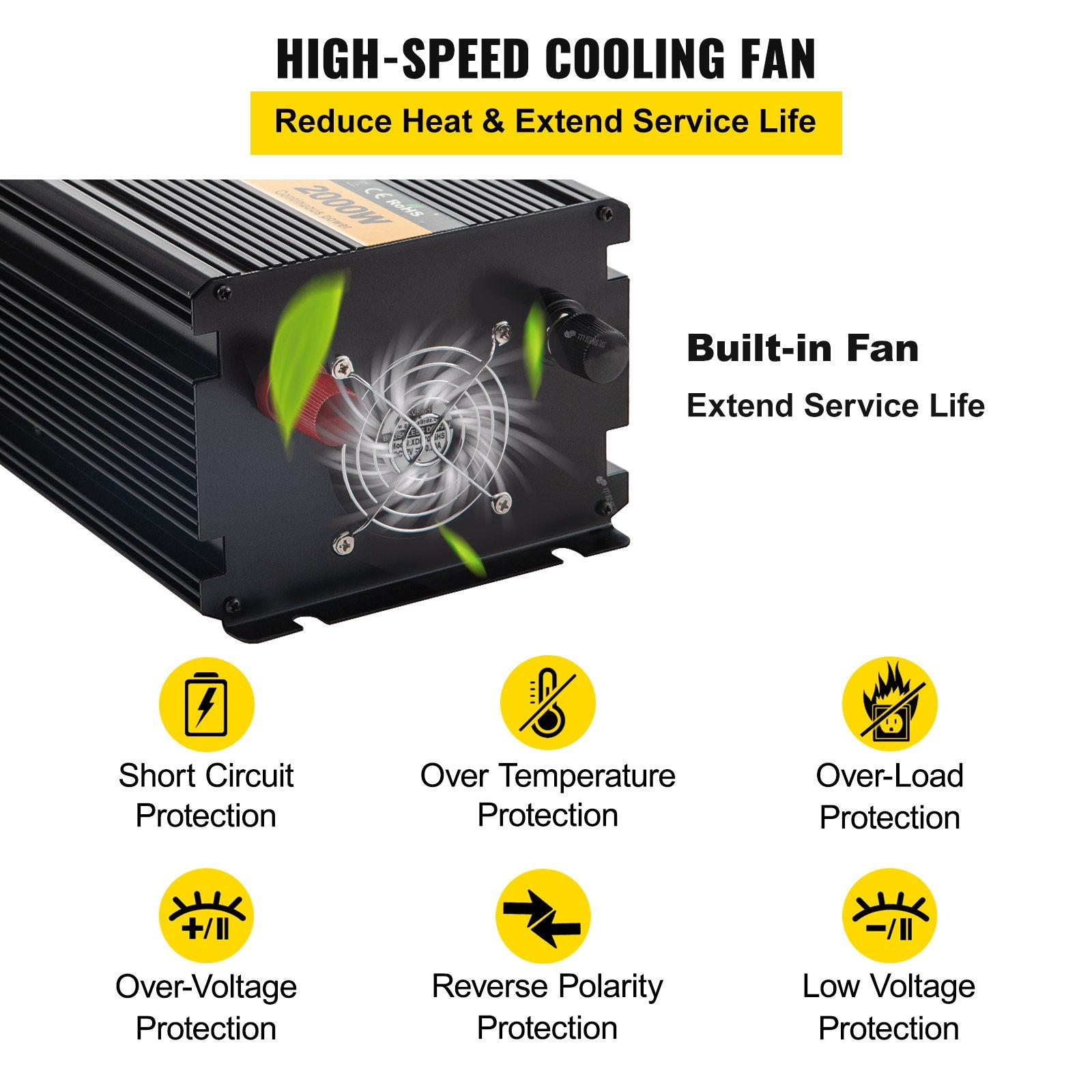 Batteries & Generators: VEVOR Power Inverter Modified Sine Wave Inverter 3000W DC 12V to AC 240V w/LCD