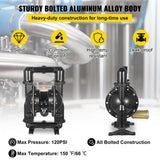 Automotive Repair & Speciality Tools: VEVOR 75 GPM Air-Operated Double Diaphragm Pump 2 Inch Inlet And Outlet
