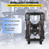 Automotive Repair & Speciality Tools: VEVOR 75 GPM Air-Operated Double Diaphragm Pump 2 Inch Inlet And Outlet