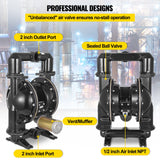 Automotive Repair & Speciality Tools: VEVOR 75 GPM Air-Operated Double Diaphragm Pump 2 Inch Inlet And Outlet