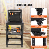 Work Benches: VEVOR Planer Stand, 100 lbs / 45 kg heavy loads, Three-Gear Height Adjustable Thickness Planer Table,with 4 Stable Casters & Storage Space, for most planers, saws, bench-top machines, power tools
