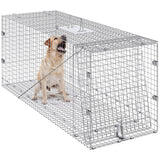 Animal Traps: VEVOR Live Animal Cage Trap, 50" x 20" x 26" Humane Cat Trap Galvanized Iron, Folding Animal Trap with Handle for Stray Dogs, Armadillos, Raccoons, Marmots, Foxes