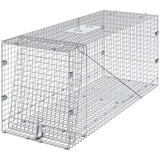 Animal Traps: VEVOR Live Animal Cage Trap, 50" x 20" x 26" Humane Cat Trap Galvanized Iron, Folding Animal Trap with Handle for Stray Dogs, Armadillos, Raccoons, Marmots, Foxes