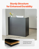 Calendars, Organisers & Planners: VEVOR Reception Desk, 1200 x 480 x 1100 mm Rectangular Front Counter Table, Office Reception Counter with Lockable Drawer and Storage Cabinet, for Checkout, Lobby, Beauty Salon and Office, Black