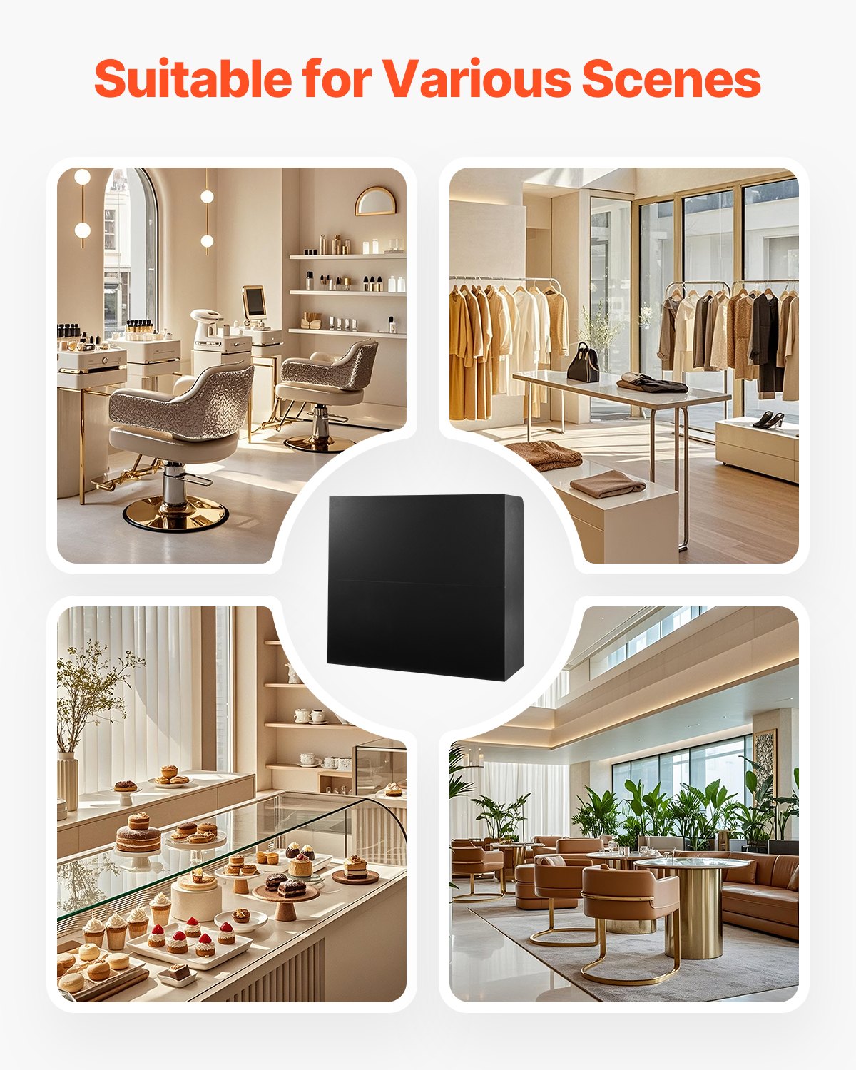 Calendars, Organisers & Planners: VEVOR Reception Desk, 1200 x 480 x 1100 mm Rectangular Front Counter Table, Office Reception Counter with Lockable Drawer and Storage Cabinet, for Checkout, Lobby, Beauty Salon and Office, Black