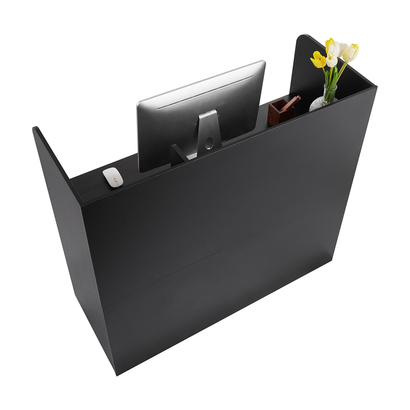 Calendars, Organisers & Planners: VEVOR Reception Desk, 1200 x 480 x 1100 mm Rectangular Front Counter Table, Office Reception Counter with Lockable Drawer and Storage Cabinet, for Checkout, Lobby, Beauty Salon and Office, Black