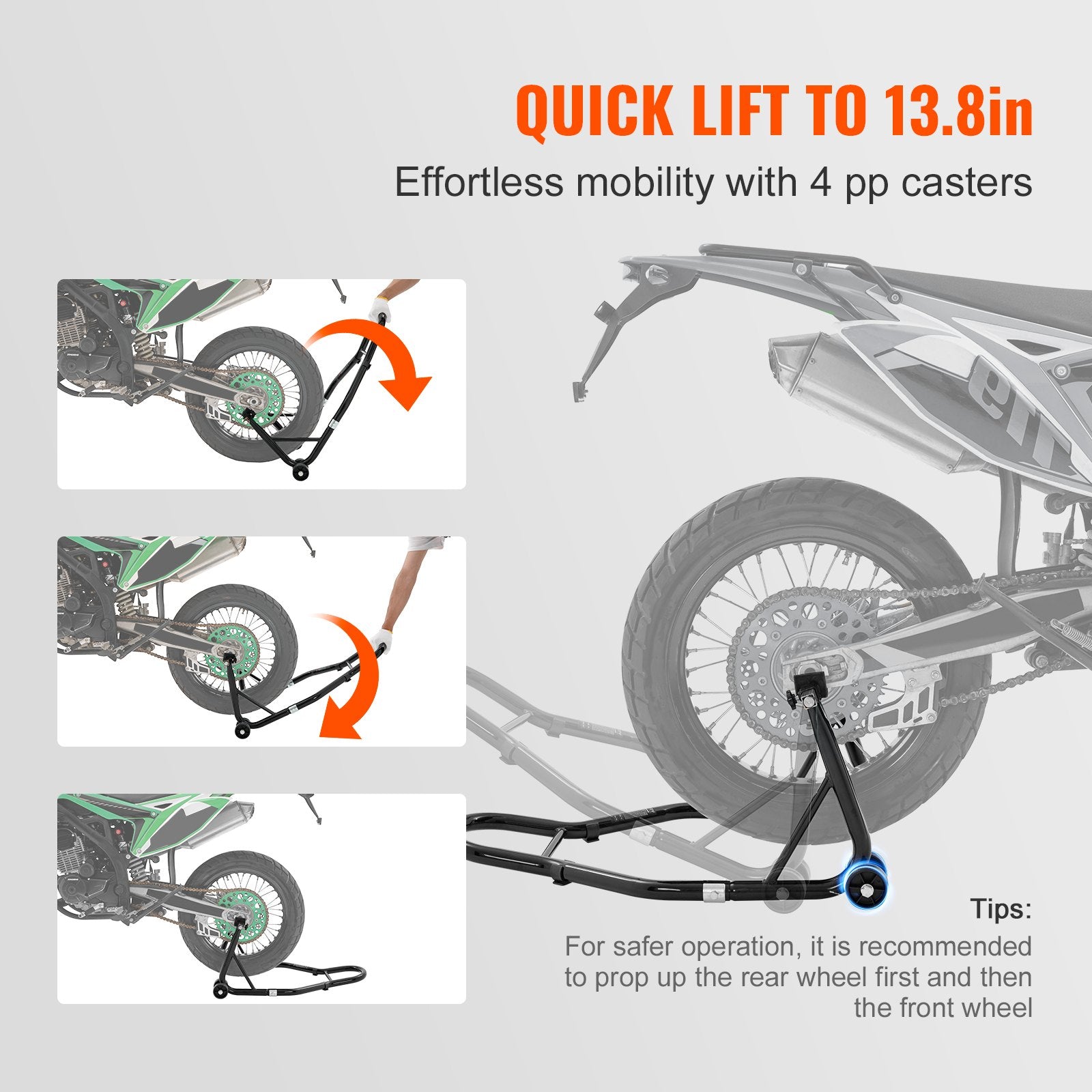 Bicycle Stands & Storage: VEVOR Motorcycle Bike Stand Rear 850 LBS Forklift Spoolift Paddock Swingarm Lift