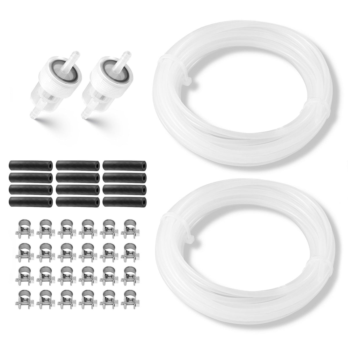 Fuel Pipe Hose Line Kit, 5000mm Diesel Heater Fuel Line Kit, Replaceable Parking Heater Fuels Lines Kits with Lines Filters Clips & Hoses, Tank Diesel Heater Accessories for 2KW 5KW 8KW Heaters