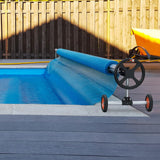 Pool Covers & Accessories: VEVOR Pool Cover Reel, Aluminum Solar Cover Reel 22 ft, Inground Swimming Pool Cover Reel Set with Rubber Wheels and Sandbags, Fits for 5-22 ft Width Swimming Pools