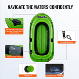 Boating Accessories: VEVOR Inflatable Boat, 2-Person Inflatable Fishing Boat, Strong PVC Portable Boat Raft Kayak, Includes 1158 mm Aluminum Oars, High-Output Pump and Fishing Rod Holders, 227 kg Capacity for Adults, Kids