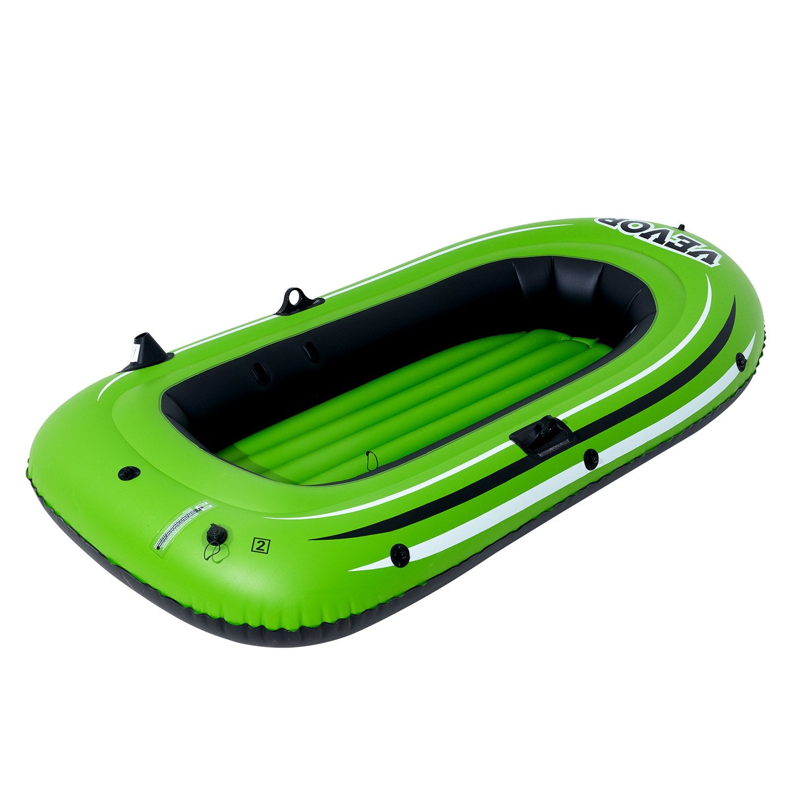 Boating Accessories: VEVOR Inflatable Boat, 2-Person Inflatable Fishing Boat, Strong PVC Portable Boat Raft Kayak, Includes 1158 mm Aluminum Oars, High-Output Pump and Fishing Rod Holders, 227 kg Capacity for Adults, Kids
