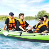 Boating Accessories: VEVOR Inflatable Boat, 4-Person Inflatable Fishing Boat, Strong PVC Portable Boat Raft Kayak, 1158mm Aluminum Oars, High-Output Pump, Fishing Rod Holders, and 2 Seats, 1100 lb Capacity for Adults Kids