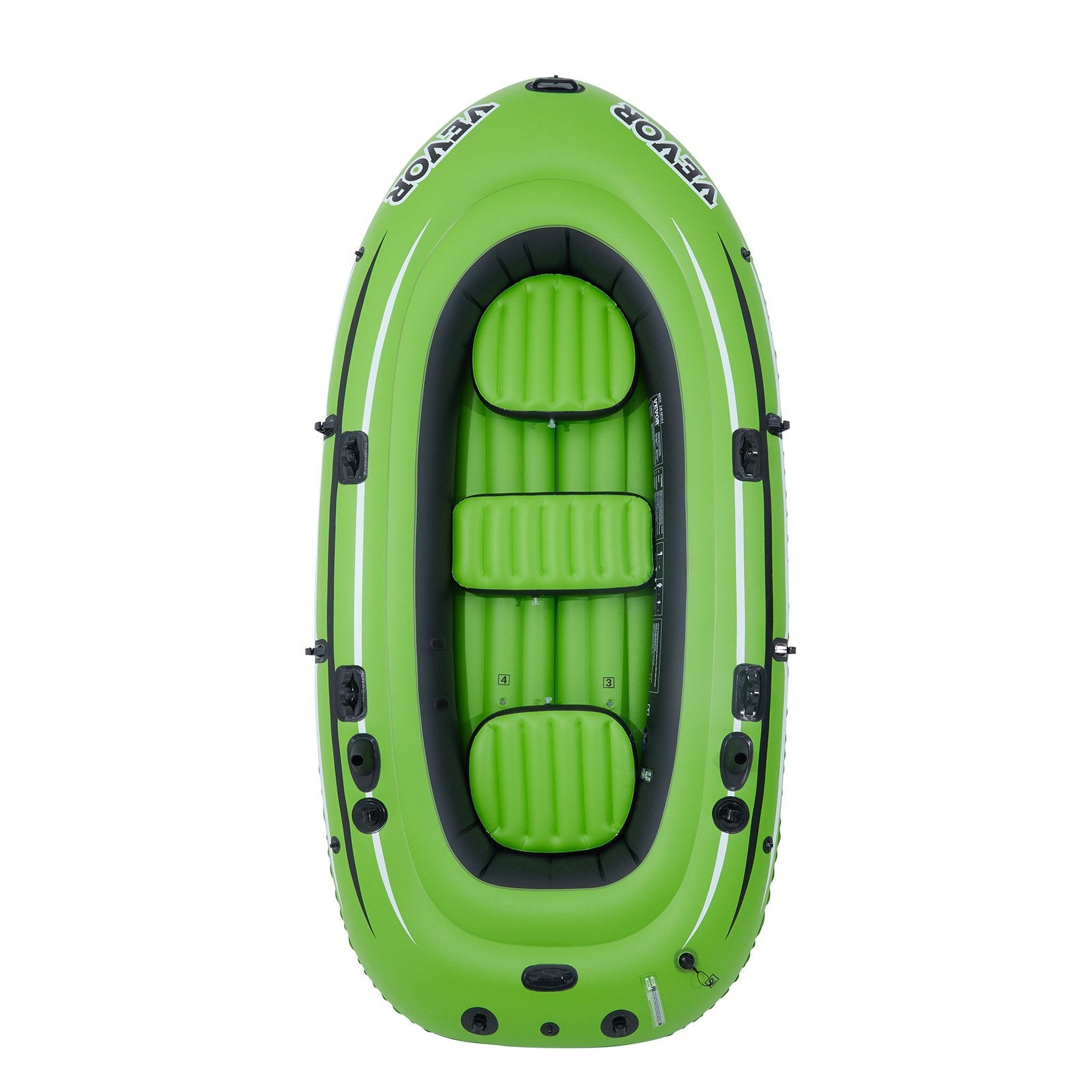Boating Accessories: VEVOR Inflatable Boat, 5-Person Inflatable Fishing Boat, PVC Portable Boat Raft Kayak, 1158 mm Aluminum Oars, High-Output Pump, Fishing Rod Holders, and 2 Seats, 1100 lb Capacity for Adults, Kids