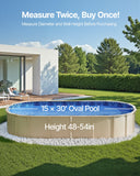 Swimming Pools: VEVOR Oval Pool Liner 15x30ft Overlap Style Pool Liner 54in Wall Height