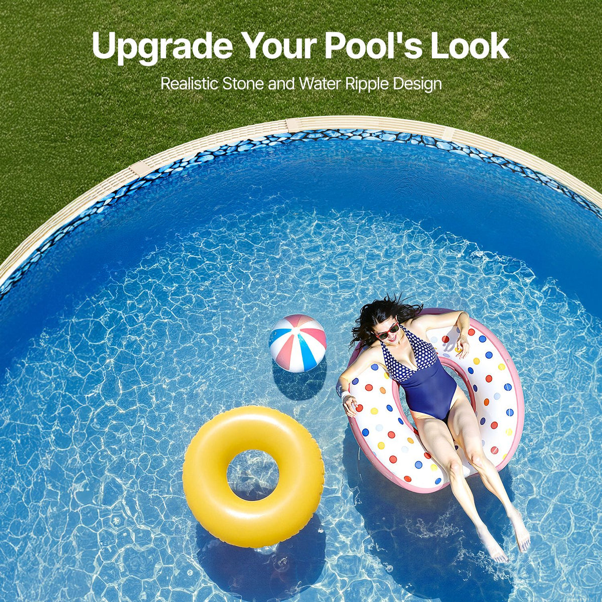 18-ft Round Above Ground Pool Liner, Overlap Pool Liners, Standard Gauge Vinyl, 48-to-54inch Wall Height, Designed for Steel Sided Above-Ground Swimming Pools