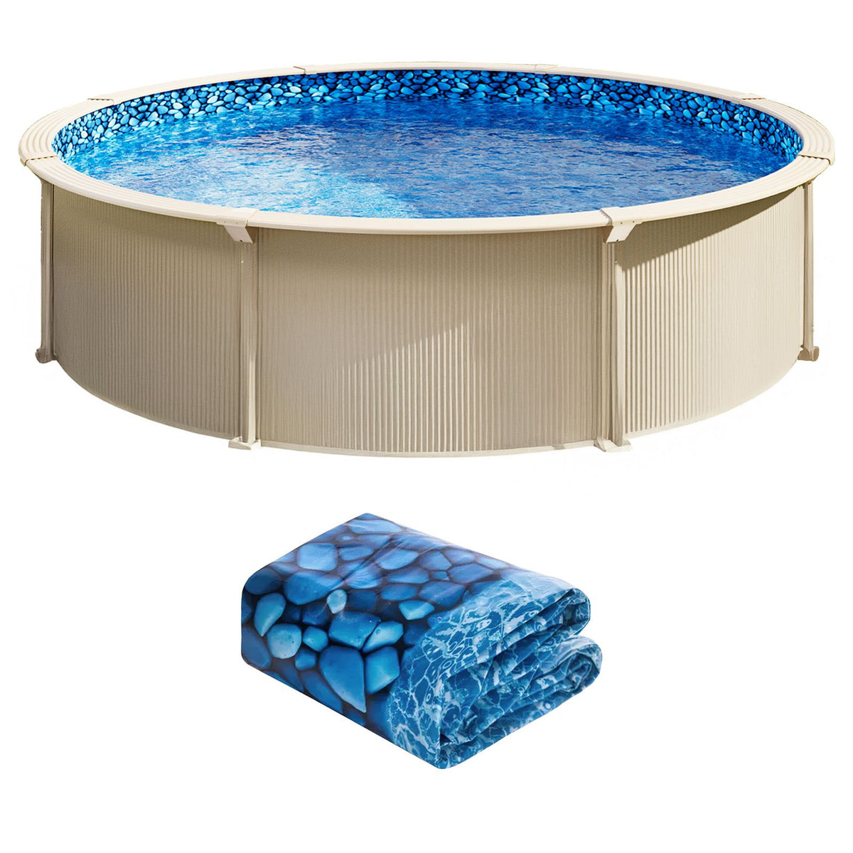 21-ft Round Above Ground Pool Liner, Unibead Pool Liners, Standard Gauge, 52inch Wall Height, Designed for Steel Sided Above-Ground Swimming Pools