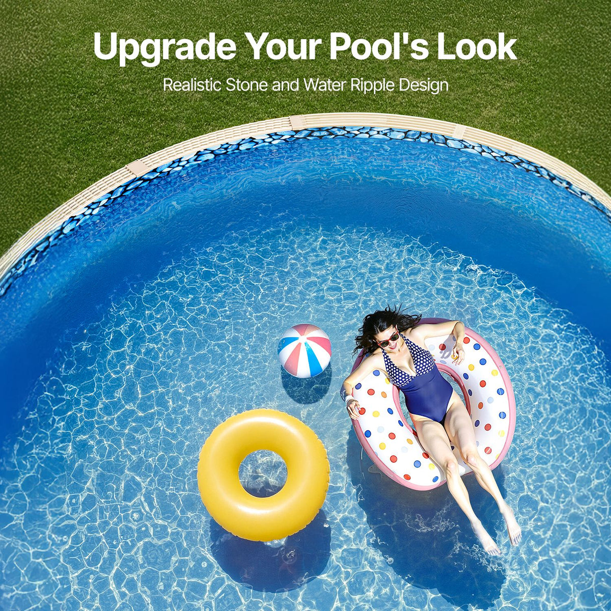 21-ft Round Above Ground Pool Liner, Unibead Pool Liners, Standard Gauge, 52inch Wall Height, Designed for Steel Sided Above-Ground Swimming Pools