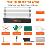 Fire Pit Accessories: VEVOR 8 m Chimney Sweep Kit, w/ 8Reinforced Nylon Flexible Rods, Ergonomic Chimney Cleaning Brush, 360-Degree Brush Chimney Cleaner, Rich Accessories for Fireplace Flue Home Use Fits most Pipes